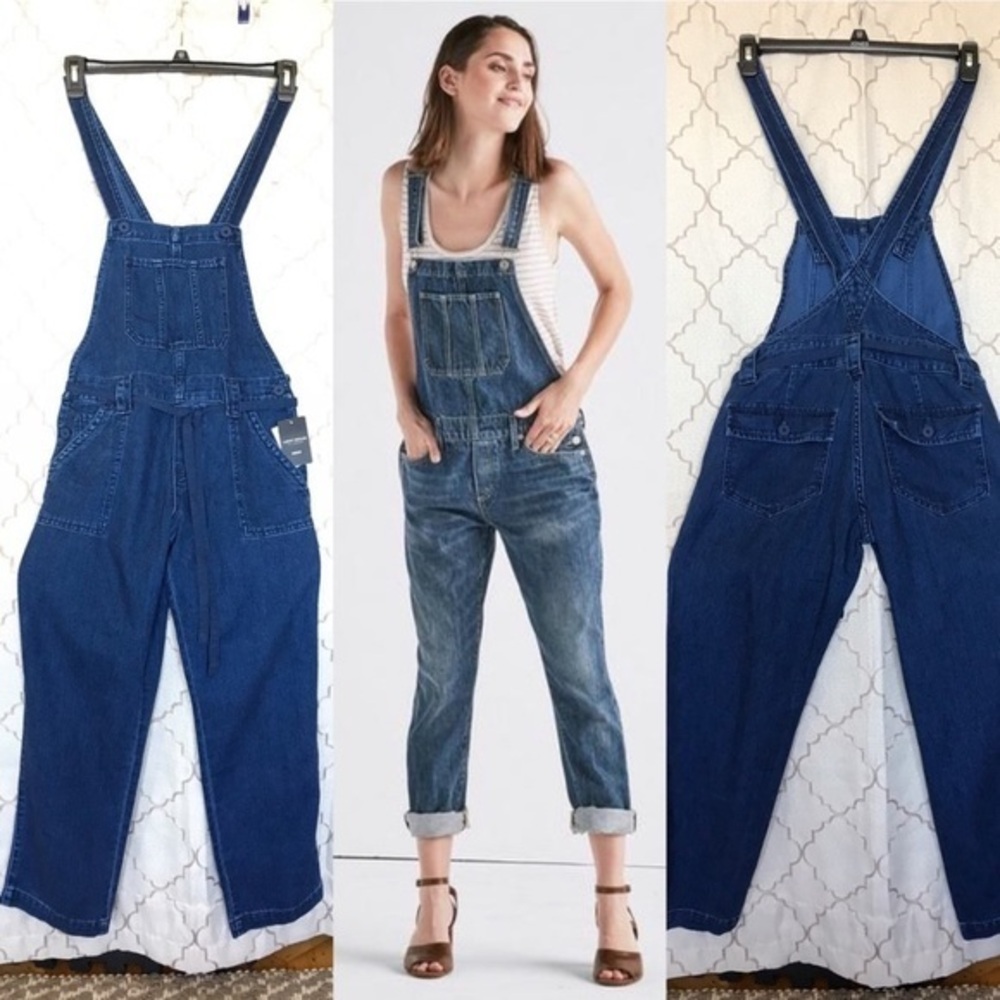 LUCKY BRAND Denim overalls blue Jean over all suspenders XS EUC cotton lyocell